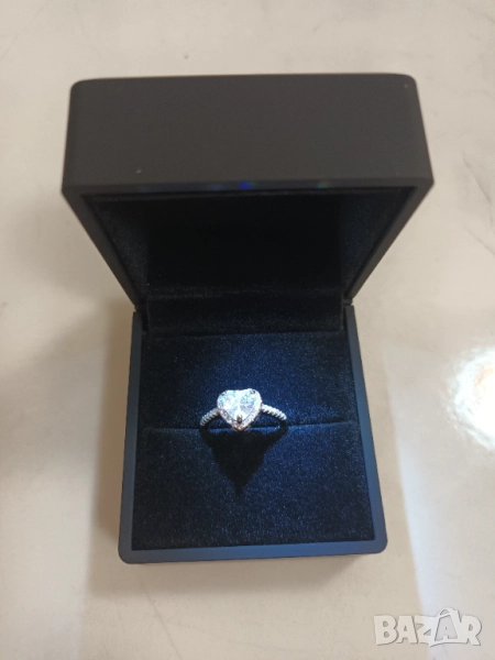 Сребърен пръстен с цирконий, НОВ, размер 6, размер 7, снимка 1
