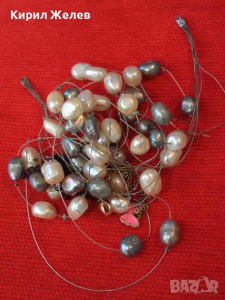 АРТ КОЛИЕ 100% ЕСТЕСТВЕНИ БЕЛИ и ЧЕРНИ ПЕРЛИ и 2 БИЖУТА - БОНУС 27118, снимка 1
