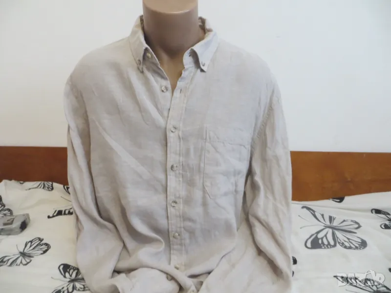 Мъжка риза с дълъг ръкав от лен  Canda, снимка 1