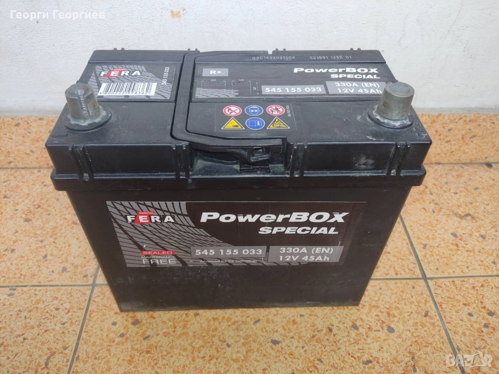 Акумулатор 45ah 330A стартов ток за 50лв, снимка 1
