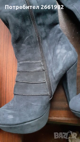 Нови сини велурени ботуши, снимка 1