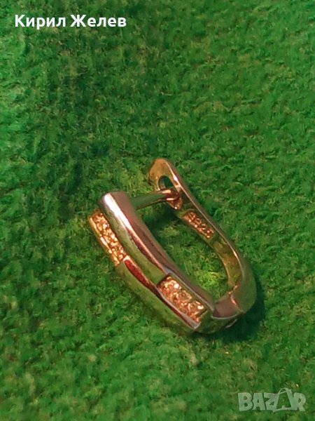 ЕЛЕГАНТА СРЕБЪРНА СКЪПОЦЕННА ФЕШЪН АРТ ОБЕЦА СРЕБРО 925 с БЯЛА ПОЗЛАТА и ФАСЕТИРАНИ ЦИРКОНИ 38249, снимка 1