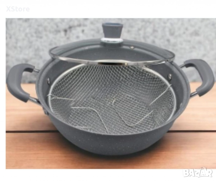 Тенджера с кошница за фритюрник,керамична, снимка 1