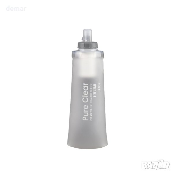 Pure Clear Сгъваема бутилка за вода с филтър - 1000 ml, снимка 1