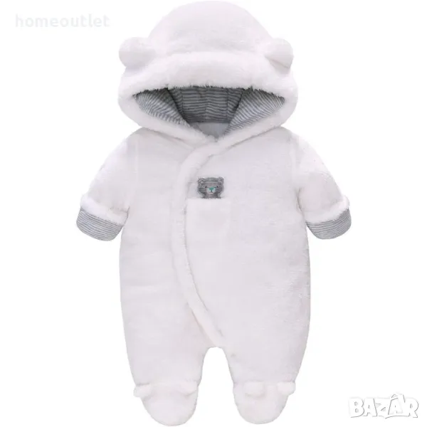 Бебешки пухкав космонавт в три размера, VINE BABY/PONY MIYA бяло със сиво мече, снимка 1