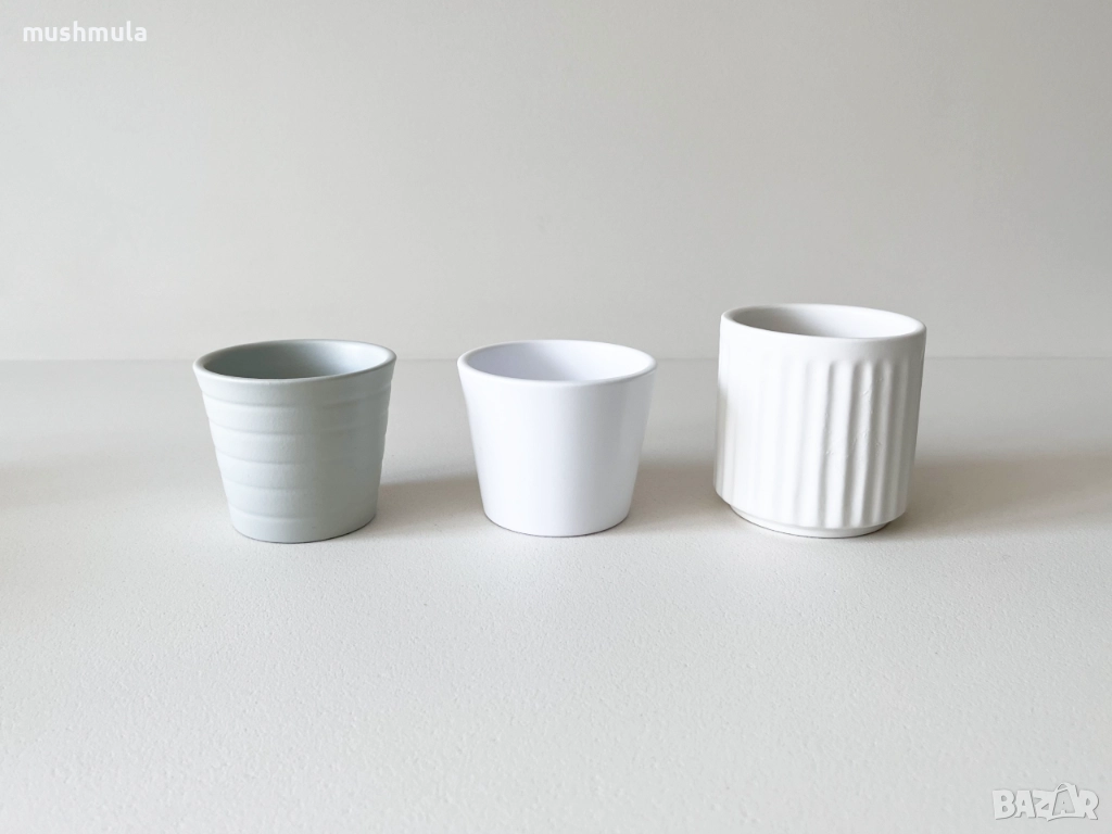 Сет 3бр керамични кашпи ∅ 6-6.5 см, снимка 1
