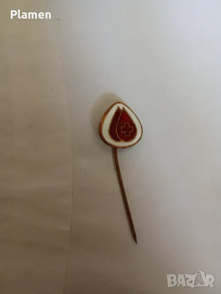 Емайлирана значка за кръвопреливане, снимка 1