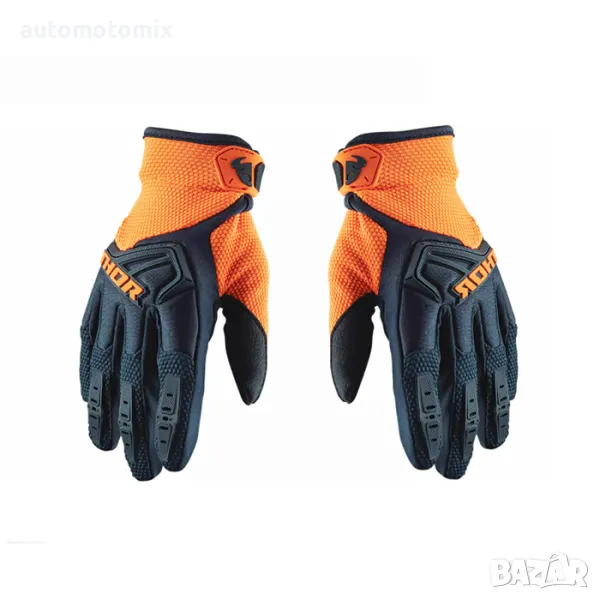 Текстилни ръкавици за крос атв ендуро , 2 БР/К-Т - Оранжеви, снимка 1