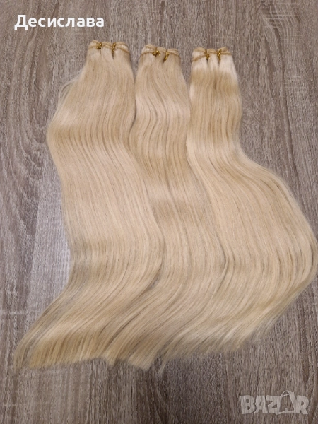 Естествена гъста руса коса на треса. Плътен косъм и крайща!, снимка 1