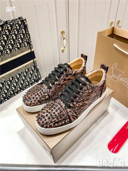 Уникални Редки Christian 💗 Louboutin Sneakers Мъжки дамски обувки гуменки Сникърси, снимка 1