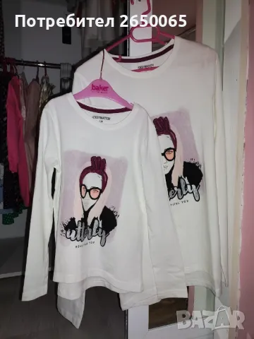 Комплект блузки за мама и дъщеря! С/М и 128см., снимка 4 - Блузи с дълъг ръкав и пуловери - 48449410