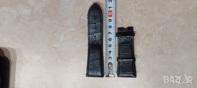 Кожена черна каишка за часовник , снимка 3 - Каишки за часовници - 48633659