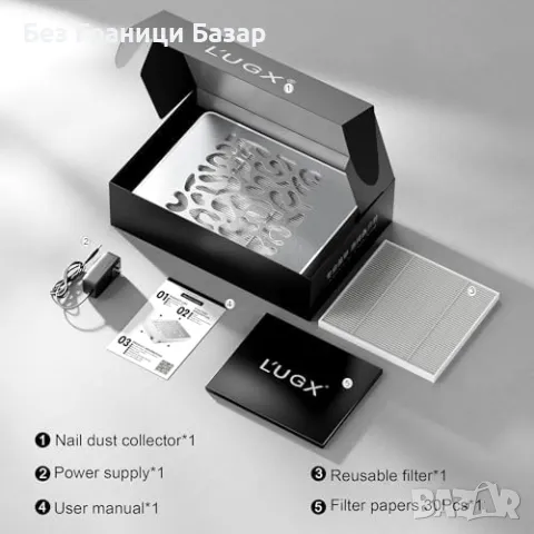 Нов Мощен професионален прахоуловител за нокти 650Pa, 5000RPM, тих, снимка 7 - Продукти за маникюр - 49439255