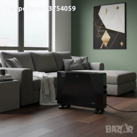 Конвекторен отоплител Rosberg – 2500W, 3 степени, защита от прегряване (бял или черен), снимка 2 - Отоплителни печки - 53210263