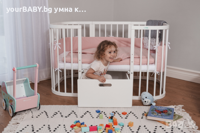 Кошара за Бебе Смарт 7в1 с Матрак - Цвят Бяла, снимка 12 - Кошарки - 36422664