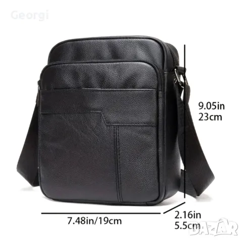 Практична и Елегантна Мъжка чанта (Във варианти Черна ест. и гланцова мека кожа), снимка 7 - Чанти - 49295521