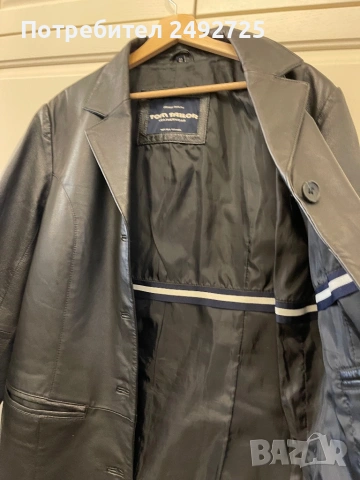 2 бр Палто яке черно естествена кожа ново TOM TAILOR и HELLINE , снимка 4 - Якета - 34943765