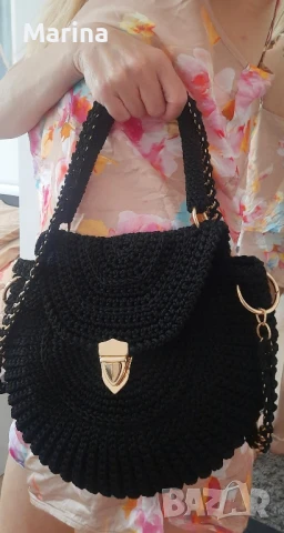 ръчно изплетена дамска чанта , снимка 1