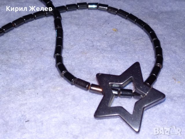 ЗВЕЗДОВИДНО ШИКОЗНО КОЛИЕ от ПОЛИРАНИ КАМЪНИ ХЕМАТИТ ХЕНД МЕЙД ИЗРАБОТКА МОДНО БИЖУ 38829, снимка 3 - Колиета, медальони, синджири - 41861374