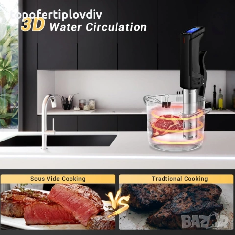 Уред за Су Вид готвене INKBIRD WIFI Sous Vide,Гаранция, снимка 4 - Кухненски роботи - 53814550