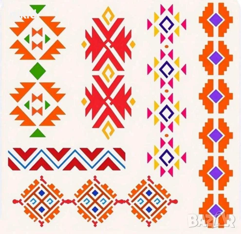 Народни носии мотиви голям шаблон стенсил спрей за торта украса декор Scrapbooking, снимка 4 - Други - 50569203