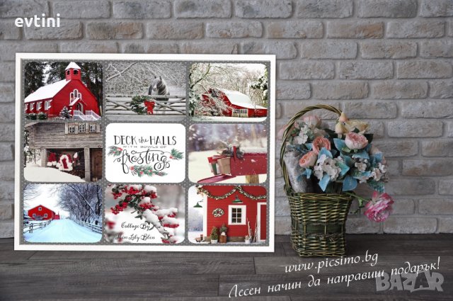 Коледен колаж със снимки в рамка, снимка 7 - Картини - 34763129
