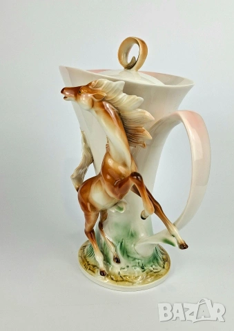 Порцеланова кана с фигура на кон - Jameson & Tailor, снимка 2 - Други - 53125472