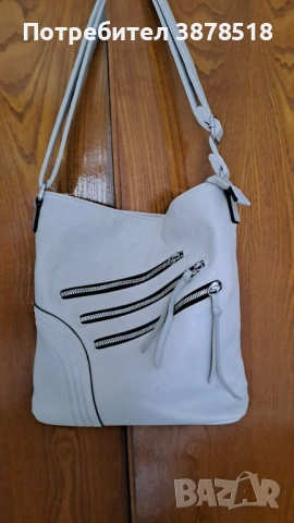 Дамска чанта светло сив цвят., снимка 2 - Чанти - 53739434