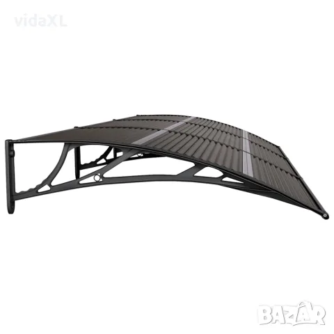 vidaXL Навес за врата, черен, 300x100 см, поликарбонат, снимка 5 - Врати за баня - 56146259