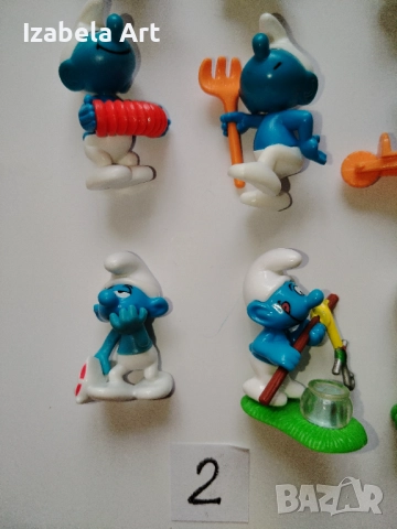 16бр фигури Kinder СМЪРФОВЕ/стари Киндер играчки от шоколадови яйца , снимка 4 - Колекции - 52022031