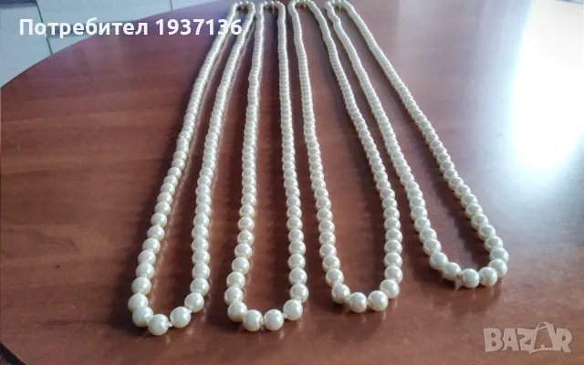 4 броя перлени гердани дължина 102 см всеки от тях, снимка 5 - Колиета, медальони, синджири - 47332767