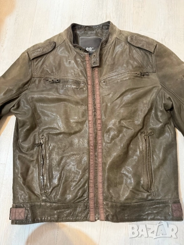 Оригинално мъжко кожено яке Lee, снимка 3 - Якета - 52314955