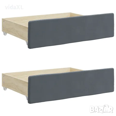 vidaXL Дневно легло с уширение и чекмеджета, без матрак, 100x200 см, снимка 9 - Спални и легла - 56146773