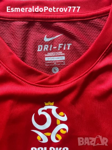 Мъжка футболна тениска Найк Полша, снимка 2 - Спортни дрехи, екипи - 52361765