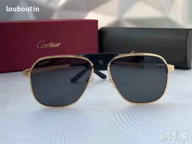 Cartier мъжки слънчеви очила с кожа, снимка 7 - Слънчеви и диоптрични очила - 50741509