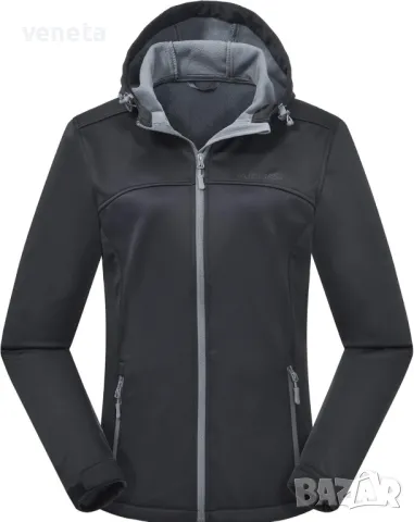 Леко дамско яке с качулка Softshell ATLASLAVA - идеално за бягане и туризъм

