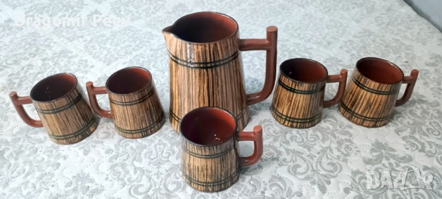 Ретро Битов Сервиз „Троянска керамика“ Дизайн „Буре“ (70-те години)