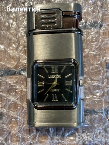 Газова ветроустойчива запалка с часовник. 4 цвята. Подарък. Сувенир., снимка 7 - Запалки - 52846876