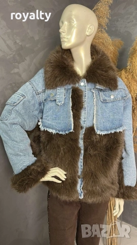 Дамско Зимно Яке Деним Парка, снимка 6 - Якета - 52183145