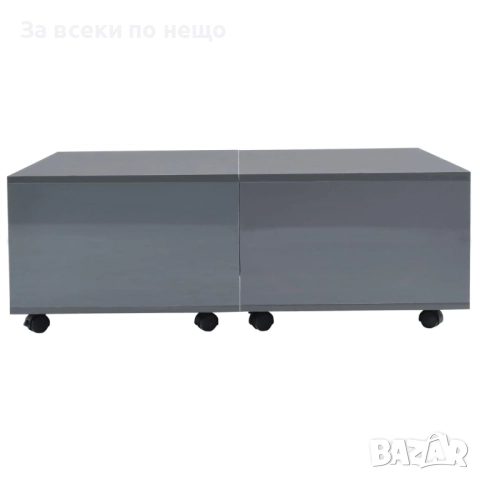 Маса за кафе, супер гланц, сива, 100x100x35 см Код P1100, снимка 6 - Маси - 51449620