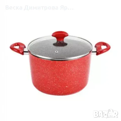 Тенджера Voltz OV54418A24D, 3.4л./9.5л., Дълбока, Мраморно покритие, Индукция, Червен