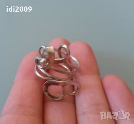 Сребърен пръстен плетеница