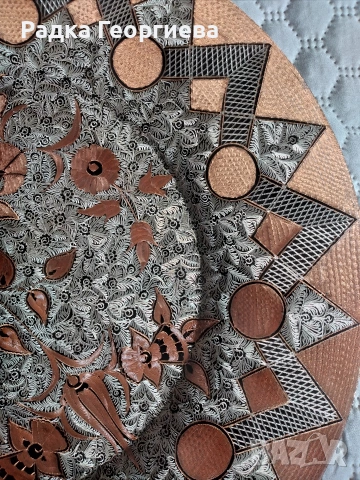 Медна ръчно изработена стенна чиния, снимка 5 - Декорация за дома - 53221219