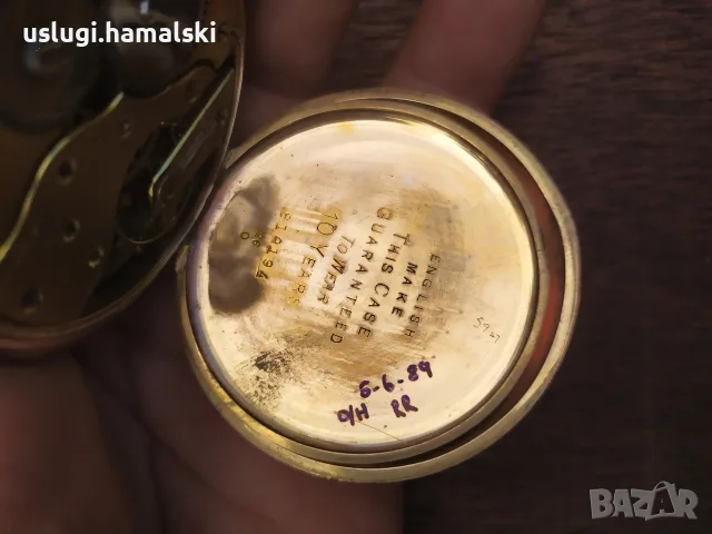 Стар позлатен швейцарски джобен часовник, снимка 8 - Антикварни и старинни предмети - 55938365