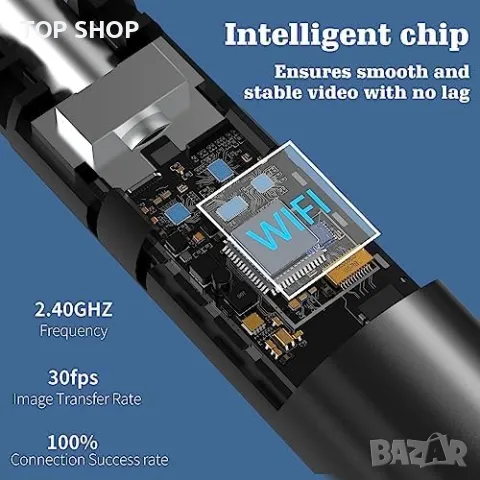 Нов VITCOCO Отоскоп 1080P FHD WiFi - Премахване на Ушна Кал с 6 LED, снимка 4 - Тримери - 49309228