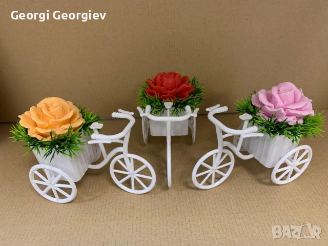 цветя изработени с глицеринов ароматен сапун и Българска роза , снимка 2 - Декорация за дома - 50104897