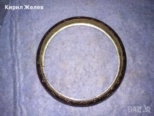 СТАРА ФЛОРАЛНО ОРНАМЕНТИРАНА СРЕБРИСТА СТОМАНЕНА ВИНТИДЖ - АРТ СТИЛ ГРИВНА 26613, снимка 4 - Гривни - 41096225