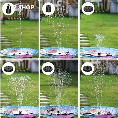 Соларен воден фонтан AISITIN Направи си сам, 2,8 W с фиксирана скоба и 6 стила фонтан, снимка 7 - Други стоки за дома - 49473345