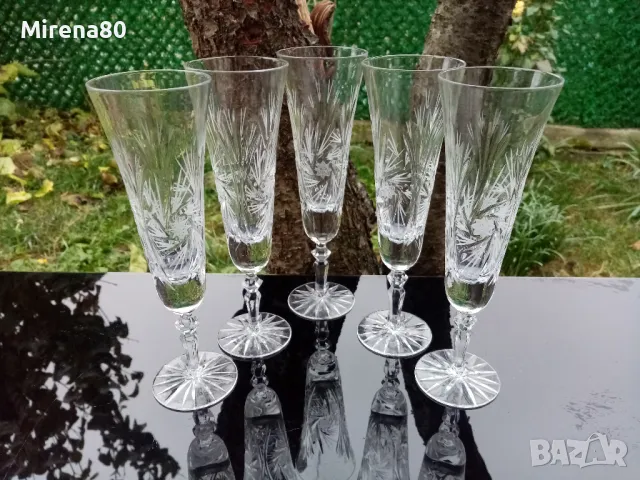 Кристални чаши за шампанско или коктейл - 5 бр.