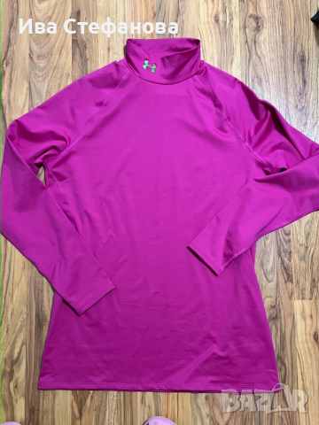 Under Armour марков разкошно розова поло еластан блуза 100 % оригинал , снимка 5 - Блузи с дълъг ръкав и пуловери - 37532165